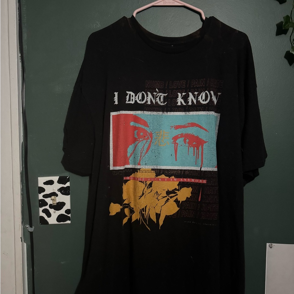 Black Graphic T-Shirt with Eye Design